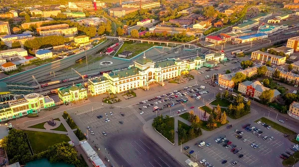 Russland Omsk Juli 2018 Der Zentrale Bahnhof Der Stadt Omsk — Stockfoto