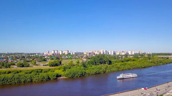 Russia Tyumen July 2018 Panoramic View City Tyumen Quay River — Stock Photo, Image