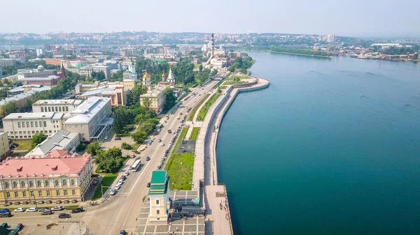 Rusia Irkutsk Puerta Moscú Monumento Terraplén Del Río Angara Desde —  Fotos de Stock