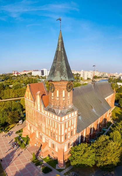 Havadan Görünümü Kaliningrad Şehir Kaliningrad Katedrali Kant Adası Üzerinde Orta — Stok fotoğraf