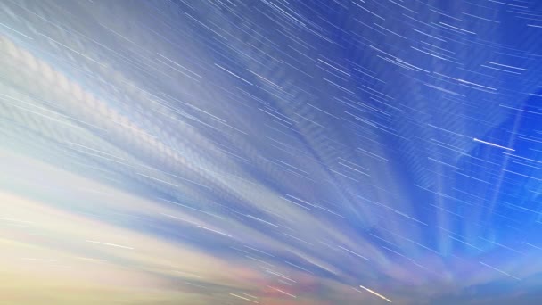 Clouds Stars Moonlit Night Moon Appears Frame Flashes — Stock Video