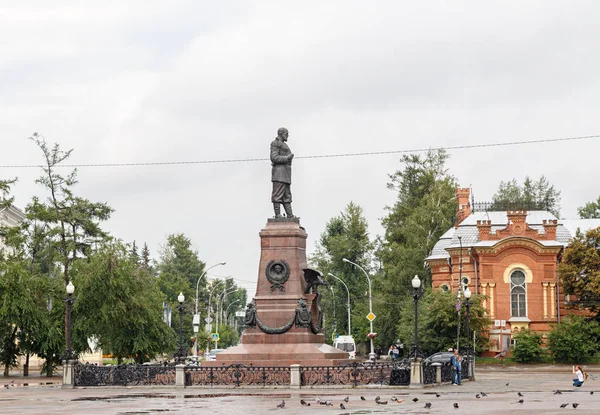 Rusland Irkoetsk Juli 2018 Monument Voor Alexander Iii Russische Keizer — Stockfoto