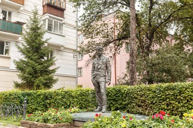 Russia, Irkutsk - July 25, 2018: Monument to A. Vampilov. Russian-Soviet prose writer and playwright clipart