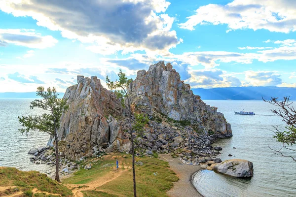 Russland Baikalsee Olchon Insel Schamanenrock Bucht Kleines Meer — Stockfoto