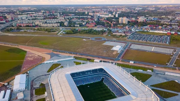 Oroszország Kaliningrad 2018 Szeptember Légifelvételek Naplemente Stadion Kalinyingrád Labdarúgó Stadion — Stock Fotó
