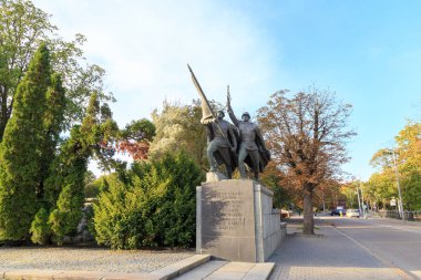 Rusya, Kaliningrad - 22 Eylül 2018: Anıt 1200 muhafızlar. İkinci Dünya savaşında ölen Sovyet askerleri feat sürdürmekte ilk anıt, 30 Eylül 1945'te açıldı