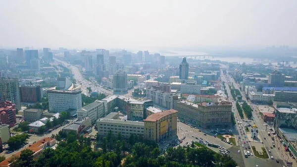 Rusko Novosibirsk Července 2018 Panorama Města Vidět Duně Řeky — Stock fotografie