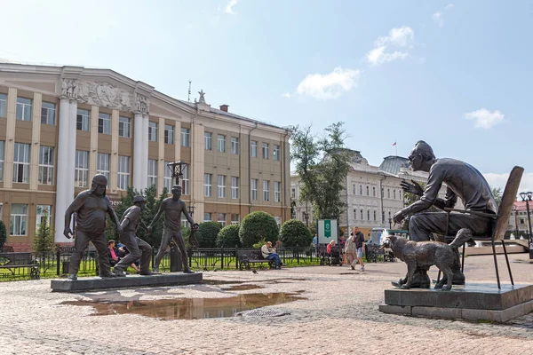 Rusia Irkutsk Julio 2018 Monumento Leonid Gaidai Morgunov Era Byvaly — Foto de Stock