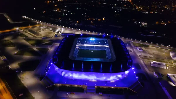 Rusia Kaliningrado Septiembre 2018 Estadio Aéreo Nocturno Kaliningrado Estadio Fútbol —  Fotos de Stock