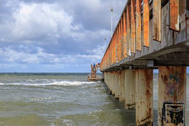 Rusya, Zelenogradsk - 22 Eylül 2018: Pier Zelenogradsk içinde. Baltık Denizi