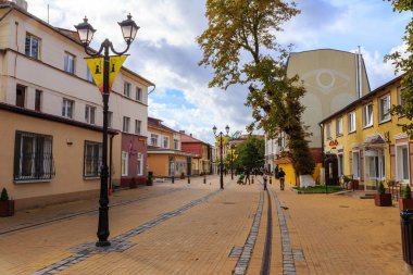 Rusya, Zelenogradsk - 22 Eylül 2018: Yeni yaya cadde - Kurortny umudu