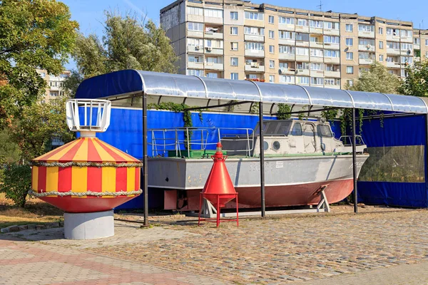 Rússia Kaliningrado Setembro 2018 Bóia Barco Museu Oceano Mundial Exposição — Fotografia de Stock