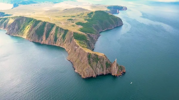 Mys Khoboy Cape Khoboy Rusia Lago Baikal Isla Olkhon Punto —  Fotos de Stock