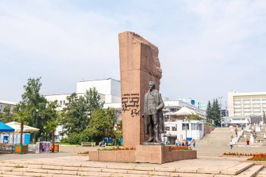 Rusya, Krasnoyarsk - 23 Temmuz 2018: Anton Chekhov anıt