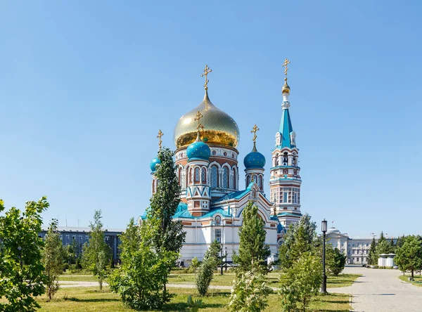 Omsk Ryssland Katedralen Antagandet Jungfru Maria — Stockfoto