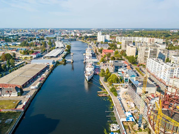 Rusko Kaliningrad Září 2018 Nábřeží Kotvící Lodě Lodě Projevuje Světového — Stock fotografie