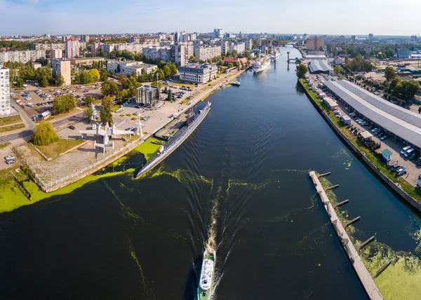 Ryssland Kaliningrad September 2018 Vallen Med Förtöjda Fartyg Fartyg Utställningar — Stockfoto