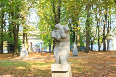 Rusya, Kaliningrad - 20 Eylül 2018: Park Heykel Kant ada üzerinde. 