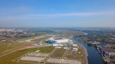 Rusya. Kaliningrad Panoraması havadan. Stadyum görünümü