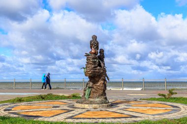 Rusya, Zelenogradsk - 22 Eylül 2018: Heykel kompozisyon 