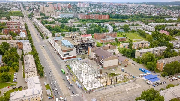 Vista Del Centro Commerciale Dopo Incendio Kemerovo Russia Dron — Foto Stock