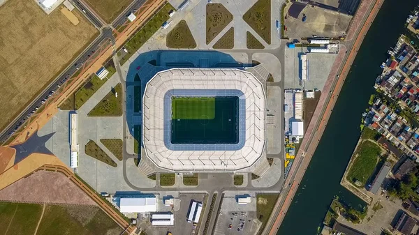 Russland Kaliningrad September 2018 Luftaufnahme Von Der Spitze Des Stadions — Stockfoto