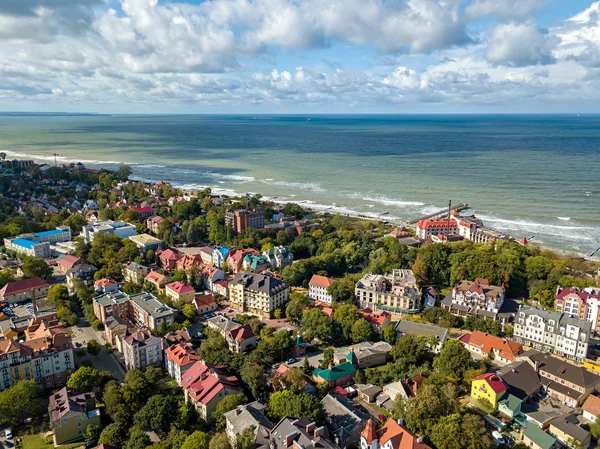 ロシア ゼレノグラーツク バルチック海のパノラマ風景 航空写真 — ストック写真