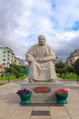 Moğolistan, Ulaanbaatar - 08 Ağustos 2018: Anıt Tserendorozh. Tserendorzh Balingin (1868 - 13.2.1928), Moğol devlet adamı ve diplomat