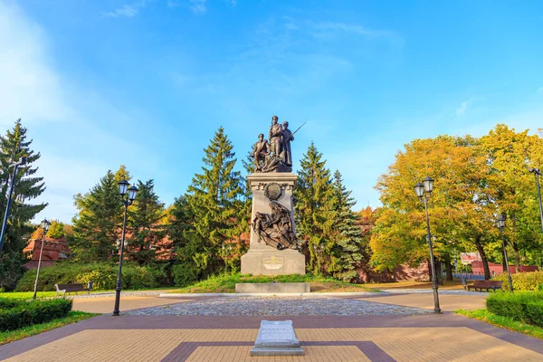 Russia Kaliningrad September 2018 Monument Soldiers Russian Imperial Army Grateful — Stock Photo, Image