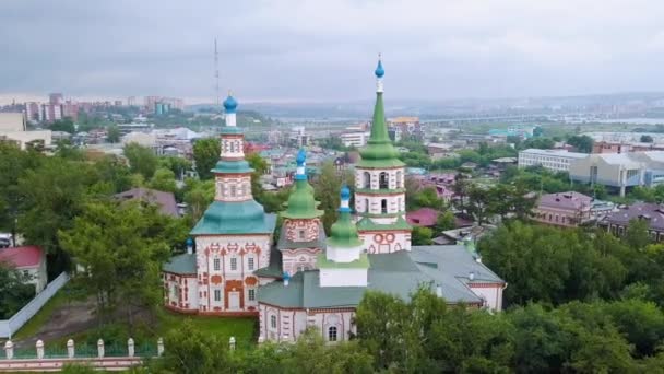 Russie Irkoutsk Église Sainte Croix Église Orthodoxe Église Protestante Vidéo — Video