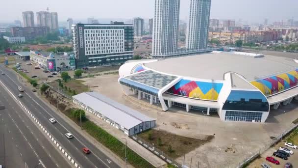 Russia Krasnoyarsk July 23Rd 2018 Fasilitas Olahraga Ice Arena Crystal — Stok Video