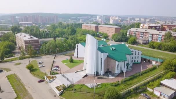 Russland Irkutsk Juli 2018 Kathedrale Des Unbefleckten Herzens Der Gottesmutter — Stockvideo