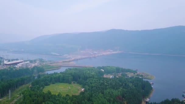 Centrale Hydroélectrique Krasnoïarsk Sur Rivière Yenisei Russie Vidéo Ultrahd — Video