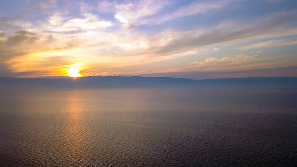 Russia Lago Baikal Isola Olkhon Tramonto Sulla Piccola Baia Del — Foto Stock