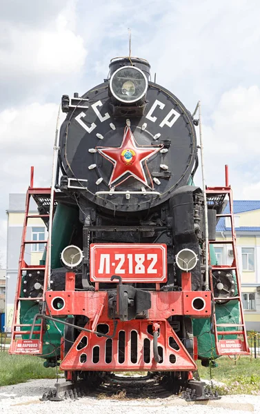 Russia Ulan Ude August 2018 2182 Steam Locomotive Square Years — Stock Photo, Image