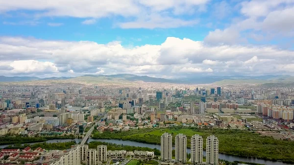 Mongolië Ulaanbaatar Panorama Van Stad Van Een Oog Van Vogel — Stockfoto