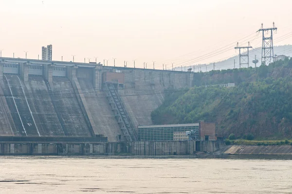 Krasnojarsk Vattenkraftverk Vid Floden Jenisej Ryssland — Stockfoto