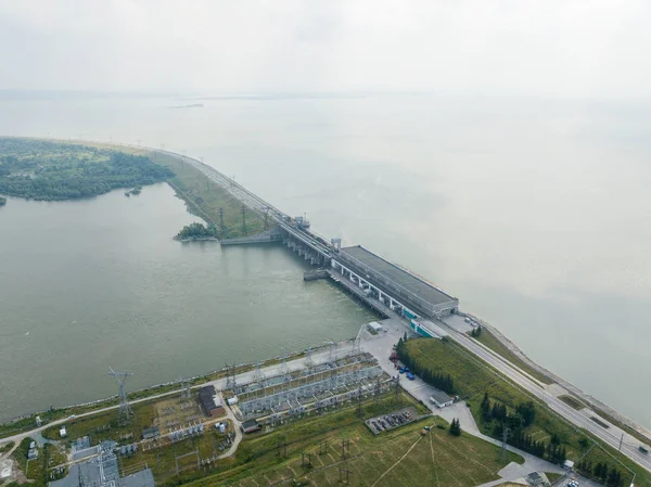 Rusya Novosibirsk Temmuz 2018 Novosibirsk Hidro Elektrik Santrali Hava Fotoğrafçılığı — Stok fotoğraf