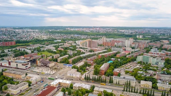 View Shopping Center Fire Panorama City Kemerovo Russia Dron — Stock Photo, Image