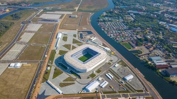 Rusia Kaliningrado Septiembre 2018 Vista Aérea Del Estadio Kaliningrado Estadio — Foto de Stock