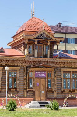 Rusya, Ishim - 21 Temmuz 2018: Merkezi çocuk şehir Kütüphanesi Ishim