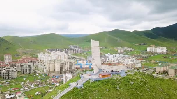 Ulaanbaatar Mongolia Pomnik Sowieckich Żołnierzy Zaisan Tolgoi Kompleks Czci Armii — Wideo stockowe