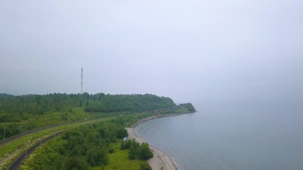 Rusya Baykal Ağustos 2018 Trans Sibirya Demiryolu Baykal Gölü Kıyıları — Stok video