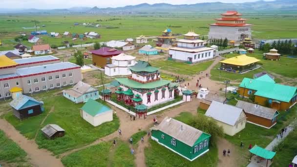 Ιβολγκίνσκι Ντατσάν Βουδιστικός Ναός Που Βρίσκεται Στη Μπουρυάτεια Της Ρωσίας — Αρχείο Βίντεο