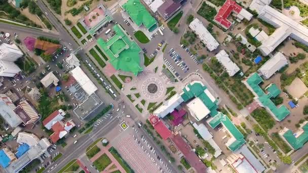 Rusia Ulan Ude Plaza Del Teatro Lleva Nombre Lhasaran Linhovoin — Vídeos de Stock