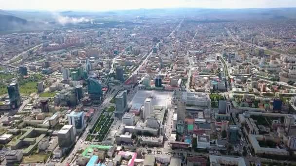 Mongolei Ulan Bator Panorama Des Zentralen Teils Der Hauptstadt Aus — Stockvideo