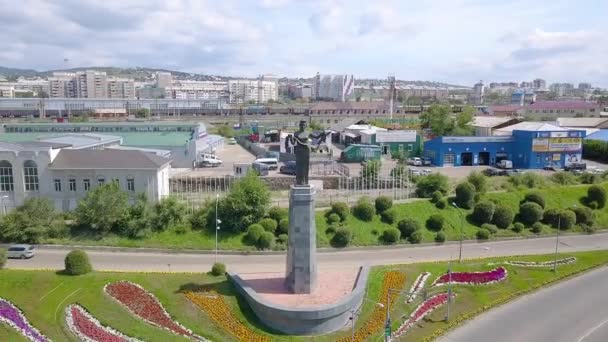 Oroszország Ulan Ude 2018 Augusztus Hospitable Buryatia Emlékmű Szobor Selenga — Stock videók