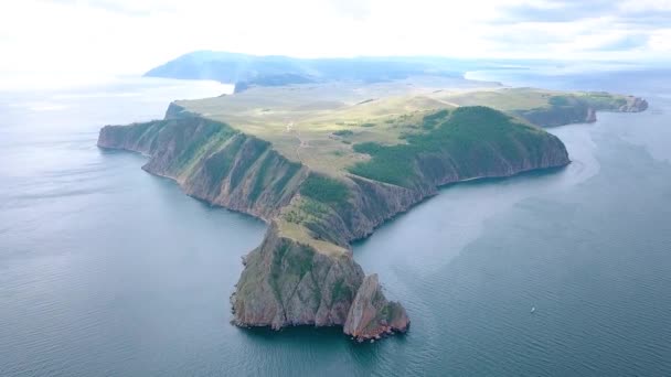 Mys Khoboy (Cape Khoboy). Russia, Lake Baikal, Olkhon Island. The northernmost point of the island of Olkhon. Video — Stock Footage Mys Khoboy Cape Khoboy Russia Lake Baikal Olkhon Island Northernmost Stock Footage