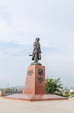 Rusya, Irkutsk - 25 Temmuz 2018: Irkutsk kurucuları anıt