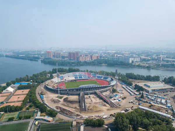 Russia Krasnoyarsk Luglio 2018 Impianto Sportivo Stadio Centrale Intitolato Lenin — Foto Stock
